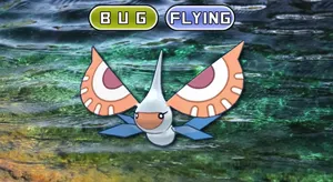 Masquerain Flying Near Water Wallpaper