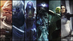 Mass Effect 2 - Commander Shepard And Team In Battle Wallpaper