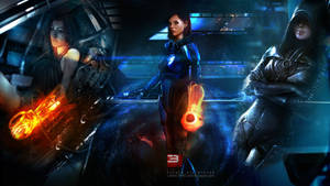 Mass Effect 3 Woman Squad In Ship Wallpaper