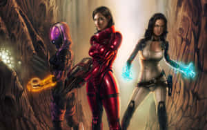 Mass Effect Characters On A Mission Wallpaper