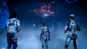 Mass Effect Characters United In Action Wallpaper