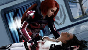 Mass Effect Femshep In Action Wallpaper