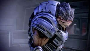 Mass Effect Grunt - Krogan Warrior In Action Wallpaper