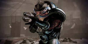 Mass Effect Grunt Preparing For Battle Wallpaper