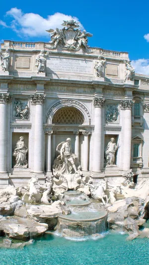 Massive Pillars Of The Trevi Fountain Wallpaper