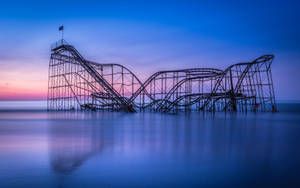 Massive Roller Coaster In The Sea Wallpaper