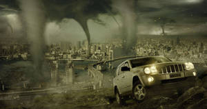 Massive Satellite Tornados Wallpaper