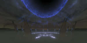 Master Chief In An Epic Battle On The Halo Ark Wallpaper