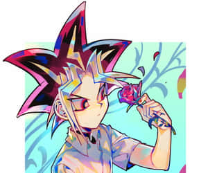 Master Duelist Yugi Muto In Action Wallpaper