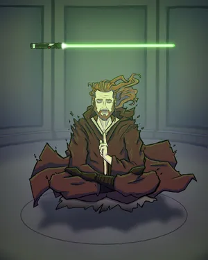 Master Jedi Qui-gon Jinn In Action Wallpaper