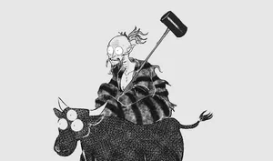 Master Totosai Wielding His Mighty Hammer In The Magical Forge Wallpaper