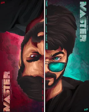 Master Vijay 4k Half Face Poster Wallpaper