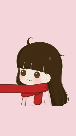 Matching Anime Couple Girl Scarf Wallpaper