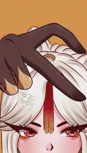 Matching Anime Ningguang Heart Hand Wallpaper