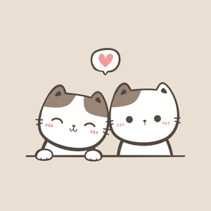 Matching Cat Pfp Heart Wallpaper
