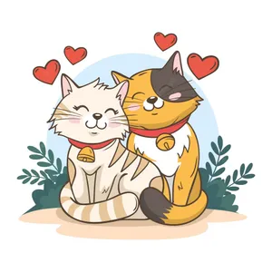 Matching Cat Pfp Lovers Wallpaper