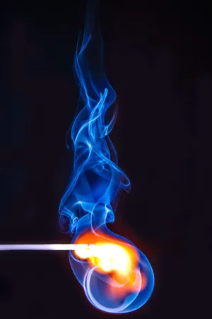 Matchstick Blue Flame Wallpaper