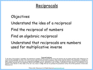Math Reciprocals Educational Slide Wallpaper