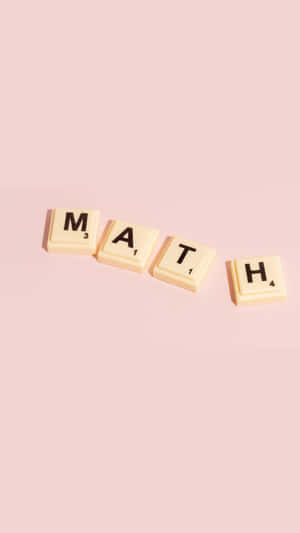 Mathematical_ Scrabble_ Tiles_ Pink_ Background Wallpaper