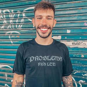 Matheus Nicolau Against Roll-up Door Wallpaper