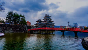 Matsumoto Castlewith Red Bridge Wallpaper