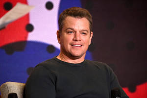 Matt Damon Interview Snapshot Wallpaper