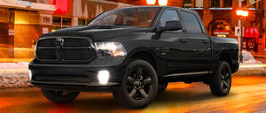 Matte Black Ram Truck Wallpaper