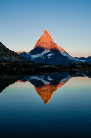 Matterhorn Reflected In A Lake Wallpaper