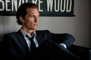 Matthew Mcconaughey In Black Suit Wallpaper