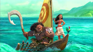 Maui Moana Pets On Boat Wallpaper