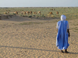 Mauritania Person In Blue Wallpaper