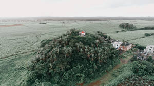 Mauritius Farm Land With Houses Wallpaper