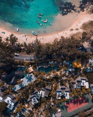 Mauritius Island Houses And Boats Wallpaper