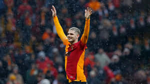 Mauro Icardi Celebratingin Snow Wallpaper