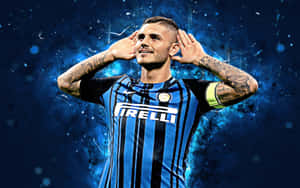 Mauro Icardi Inter Milan Celebration Art Wallpaper