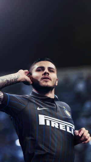 Mauro Icardi Inter Milan Confidence Pose Wallpaper