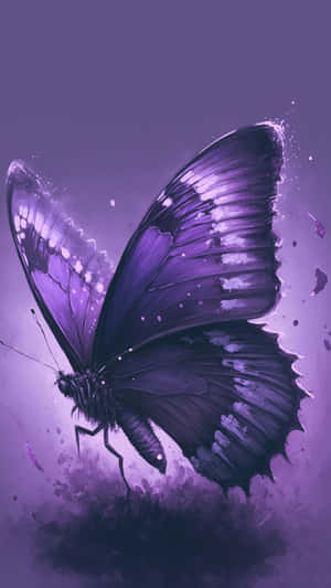 Mauve Butterfly Artwork Wallpaper