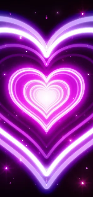 Mauve Heart Lights Abstract Wallpaper