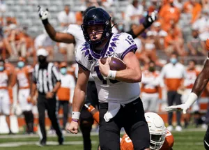 Max Duggan Quarterback Action Wallpaper