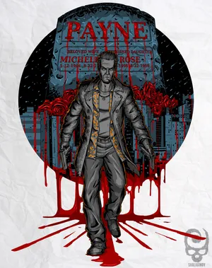 Max Payne In Intense Combat Scene Wallpaper