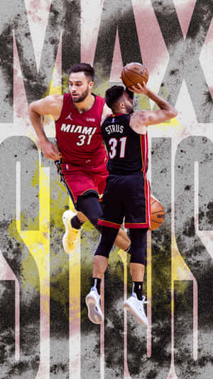 Max Strus Miami Heat Artistic Design Wallpaper