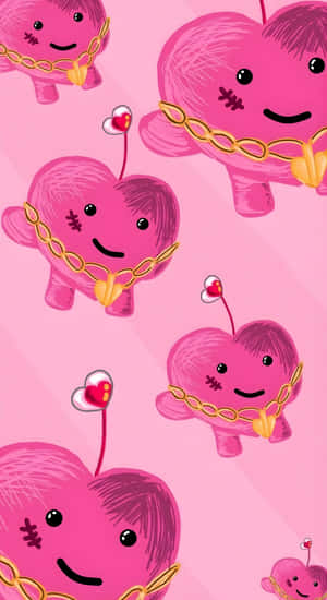 Maxident Heart Character Pattern Wallpaper