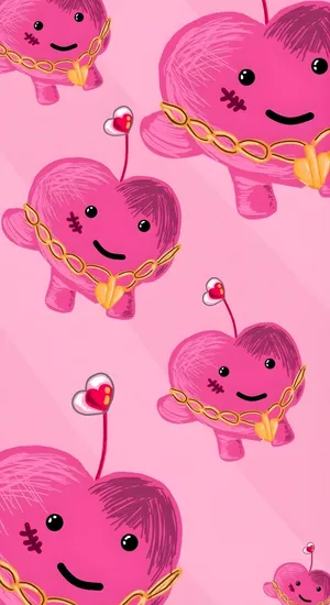 Maxident Heart Character Pattern Wallpaper