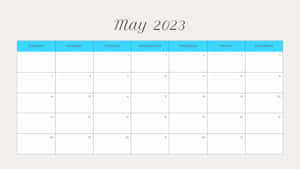 May 2020 Calendar Template With Blue And White Wallpaper