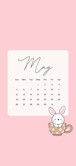 May Calendar Aestheticwith Bunny Wallpaper