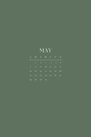 May Minimalist Aesthetic Calendar Wallpaper