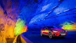 Mazda C X3 Colorful Tunnel Lighting Wallpaper