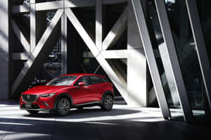 Mazda C X3 Red Urban Backdrop Wallpaper