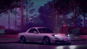 Mazda R X7 Drift Night Scene Wallpaper