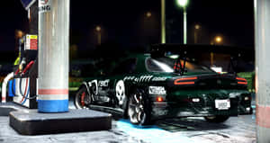 Mazda_ R X7_ Drift_ Refueling_ Night_ Scene.jpg Wallpaper